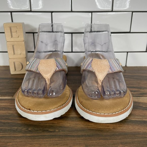 Skechers BOBS Desert Kiss Bohemian Women's Size 6 Shoes Multicolor Thong Sandals - Picture 2 of 12